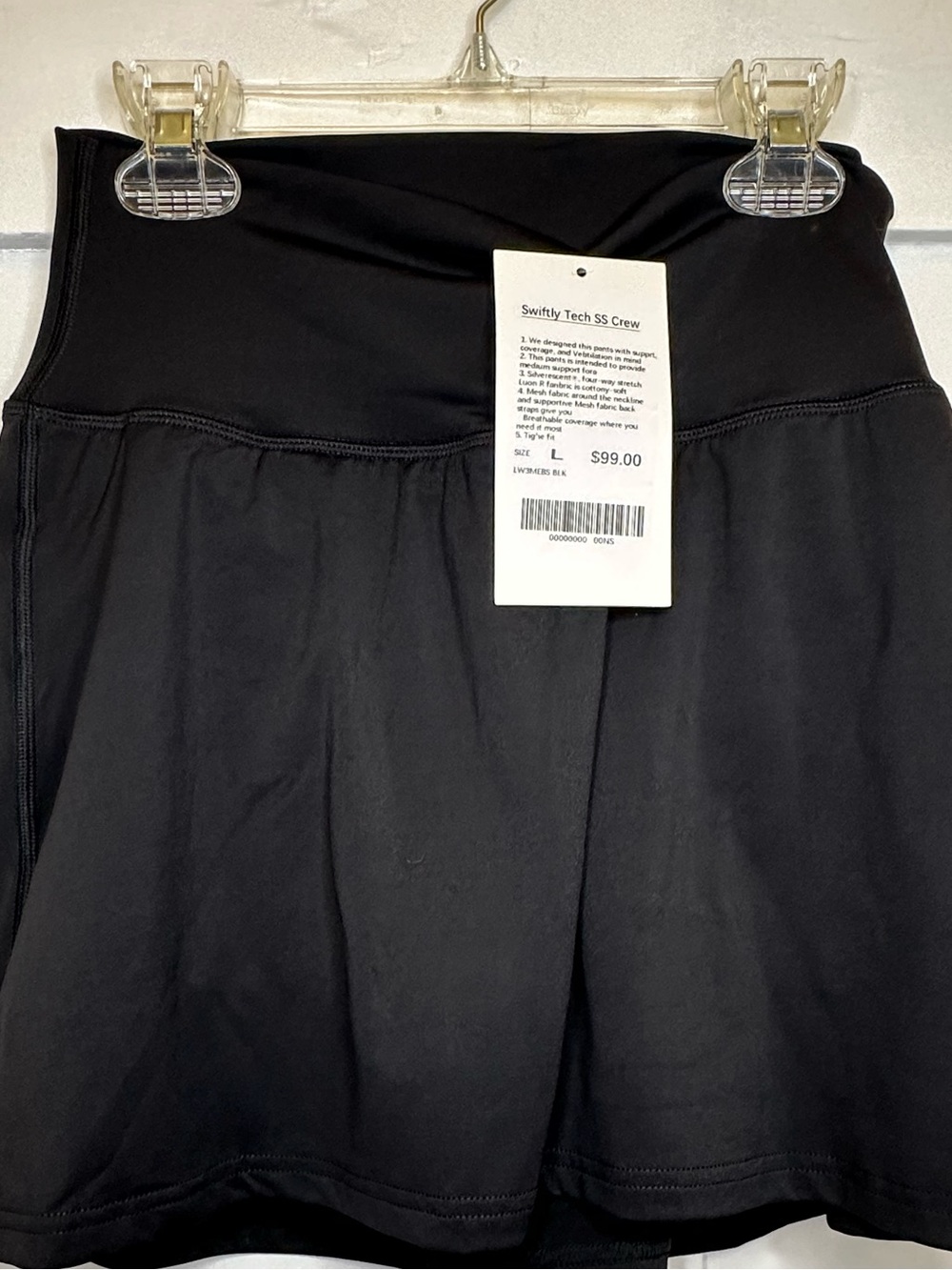 NWT Lululemon Swiftly Tech SS Crew Skort / Black Size L